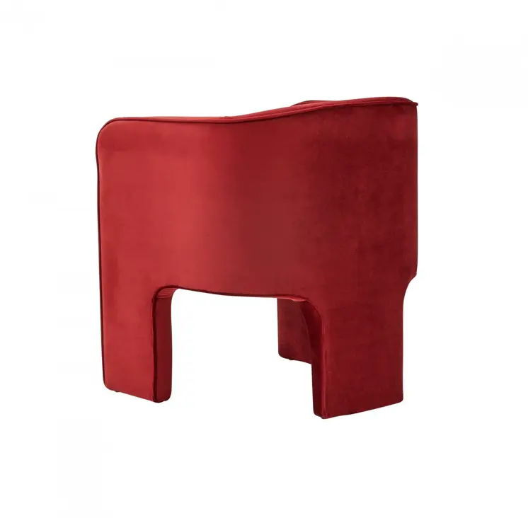 24" Burnt Orange Velvet Barrel Chair