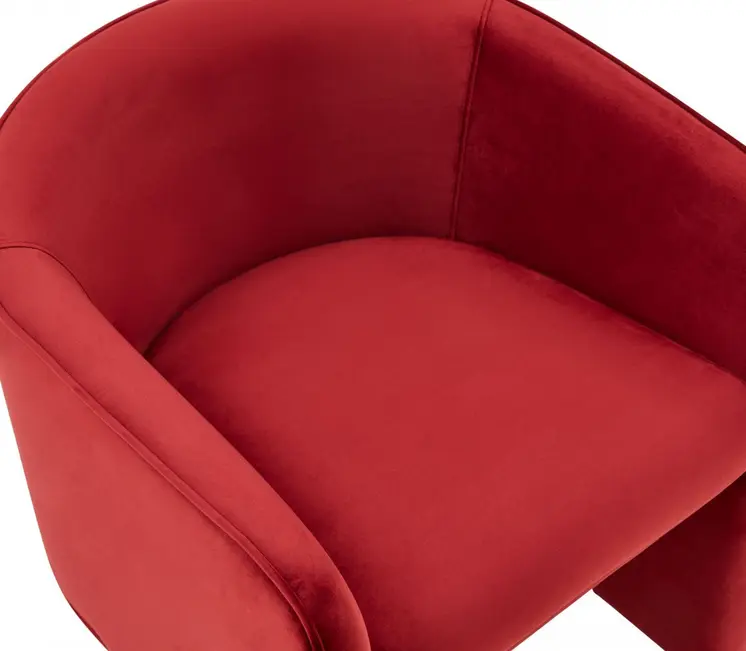 24" Burnt Orange Velvet Barrel Chair