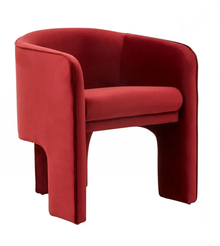 24" Burnt Orange Velvet Barrel Chair