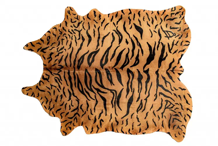 5' X 7' Natural Cowhide Animal Print Handmade Area Rug
