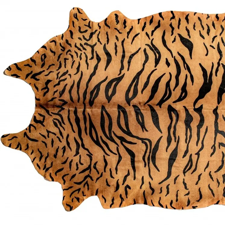 5' X 7' Natural Cowhide Animal Print Handmade Area Rug