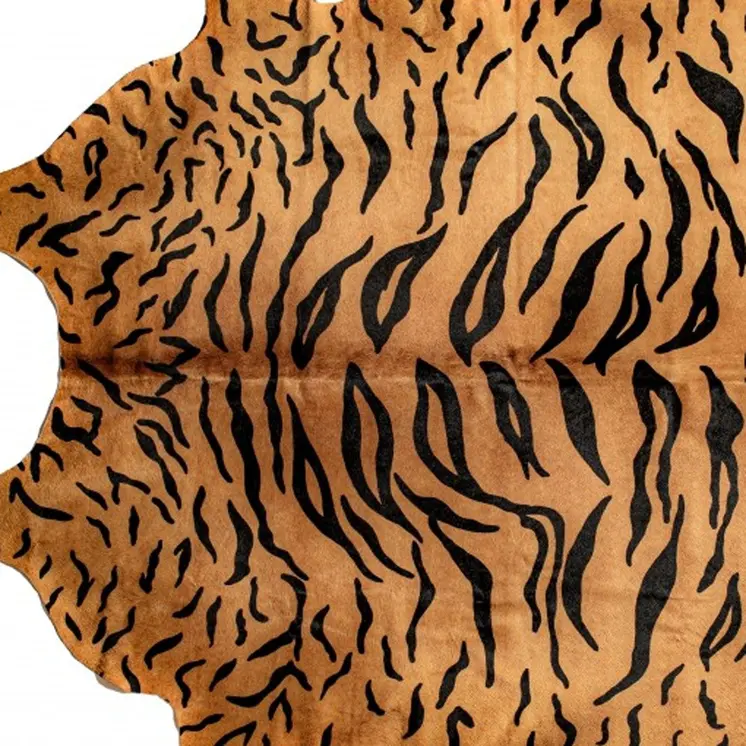 5' X 7' Natural Cowhide Animal Print Handmade Area Rug