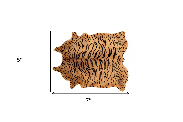 5' X 7' Natural Cowhide Animal Print Handmade Area Rug