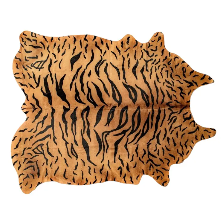 5' X 7' Natural Cowhide Animal Print Handmade Area Rug