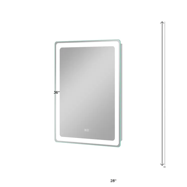 36" Silver Lighted Unframed Bathroom Vanity Mirror