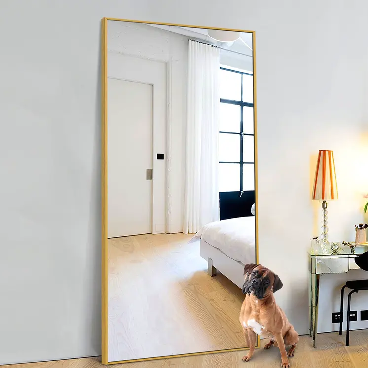 71" Gold Metal Framed Bathroom Vanity Mirror