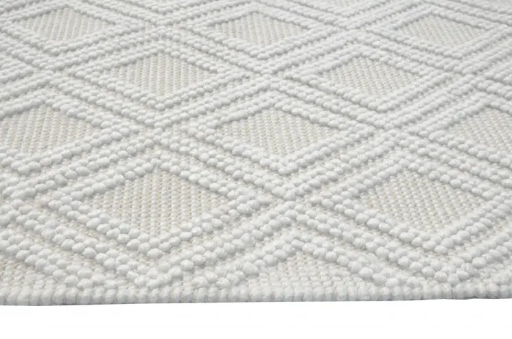 8' X 11' Ivory Geometric Handmade Area Rug