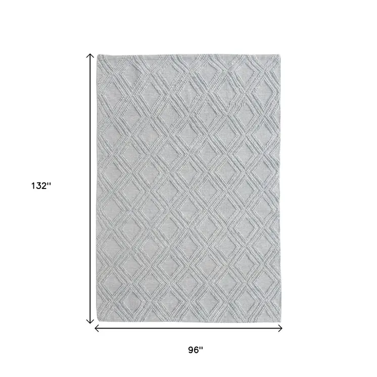 8' X 11' Gray Geometric Handmade Area Rug