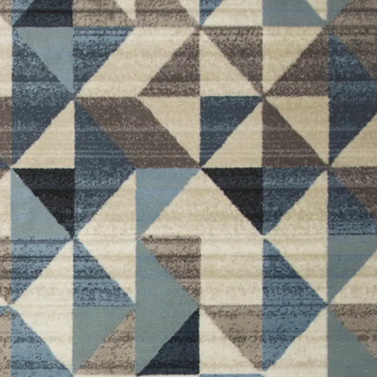 8' X 11' Blue Geometric Area Rug