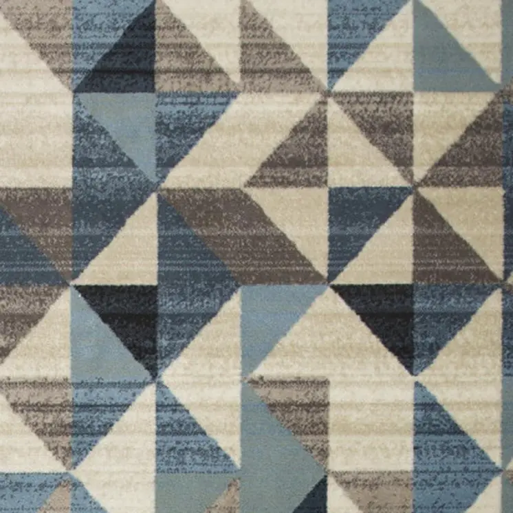 8' X 11' Blue Geometric Area Rug