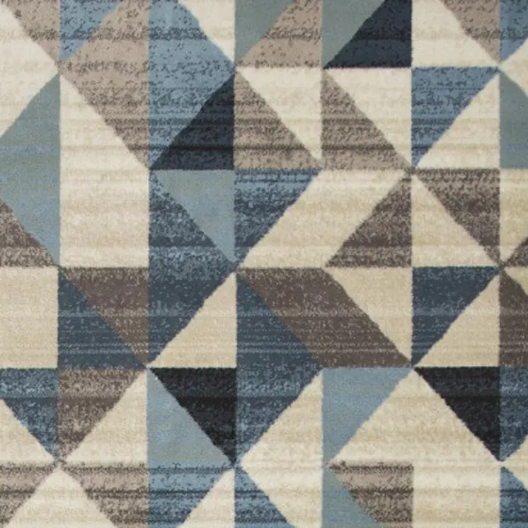 8' X 11' Blue Geometric Area Rug
