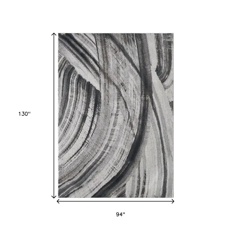 8' X 11' Gray and Ivory Abstract Area Rug