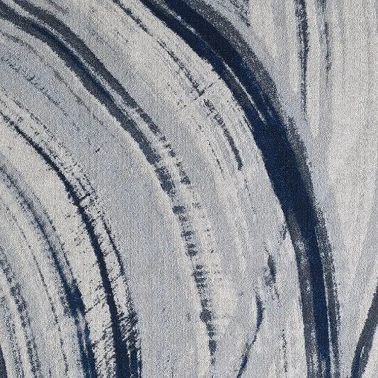3' X 5' Ivory and Blue Abstract Area Rug