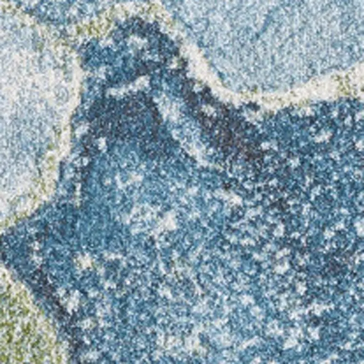 5' X 8' Teal Blue Abstract Area Rug