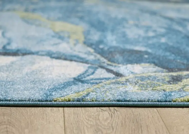 5' X 8' Teal Blue Abstract Area Rug