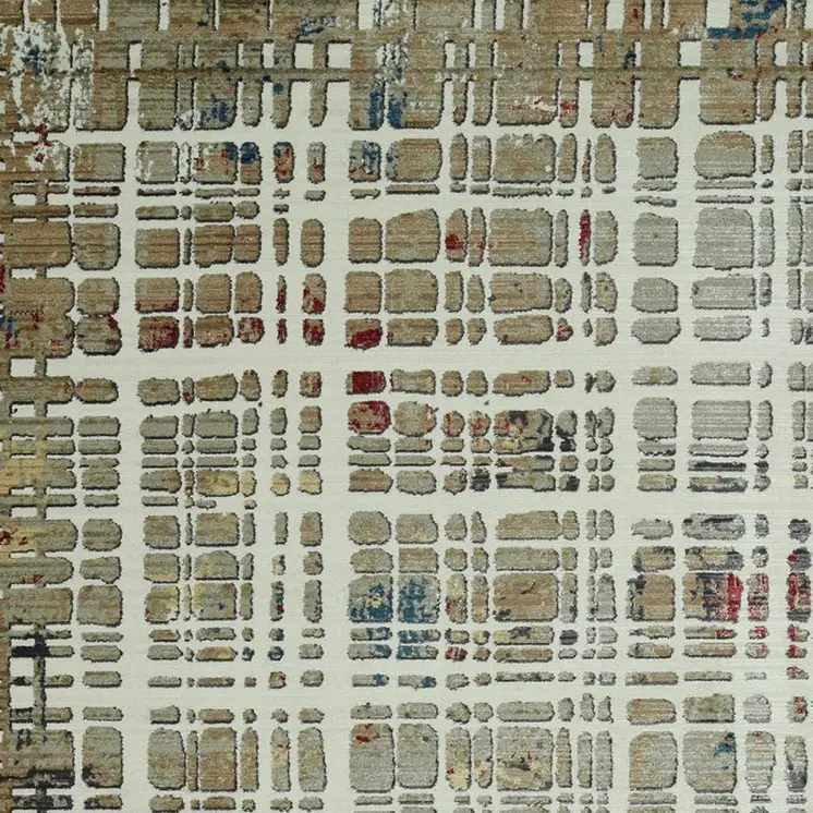 4' X 6' Ivory Abstract Area Rug