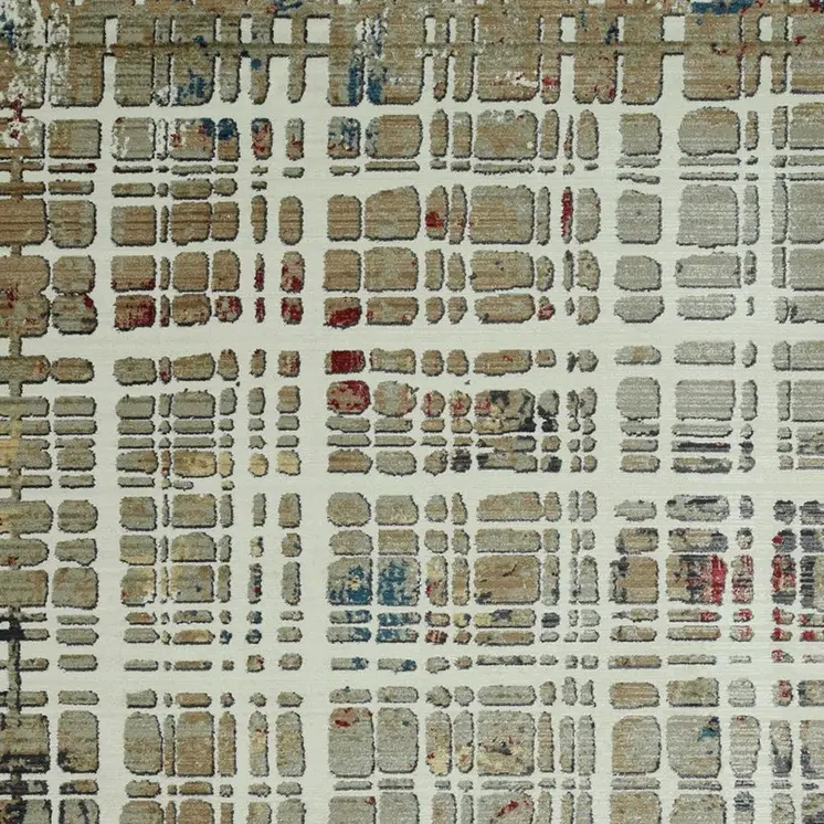 5' X 8' Ivory Abstract Area Rug