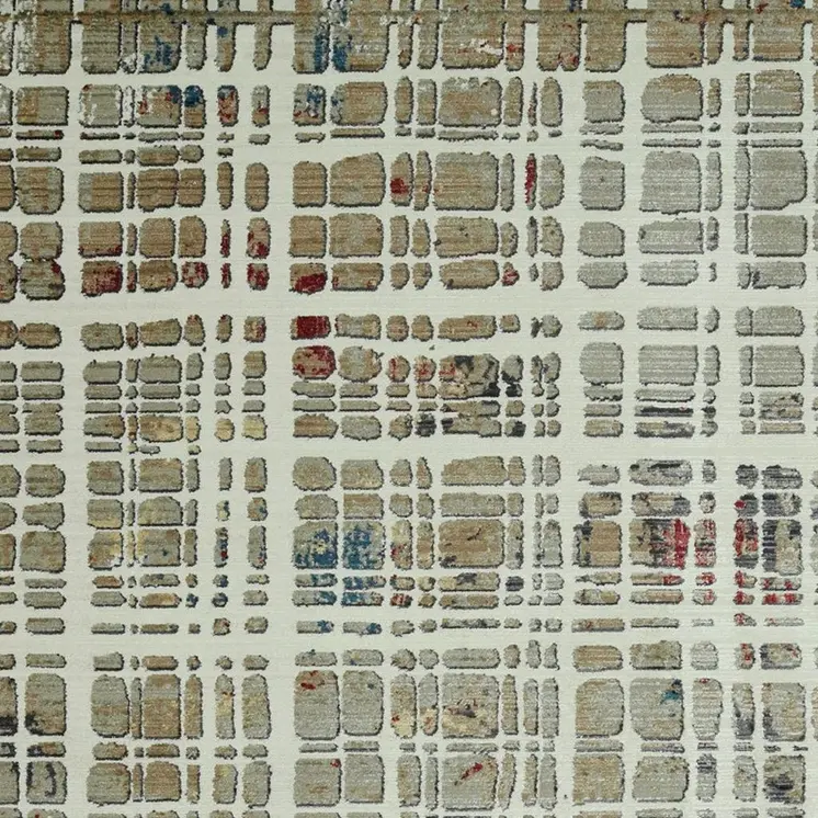 5' X 8' Ivory Abstract Area Rug