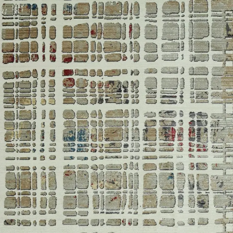 9' X 13' Ivory Abstract Area Rug