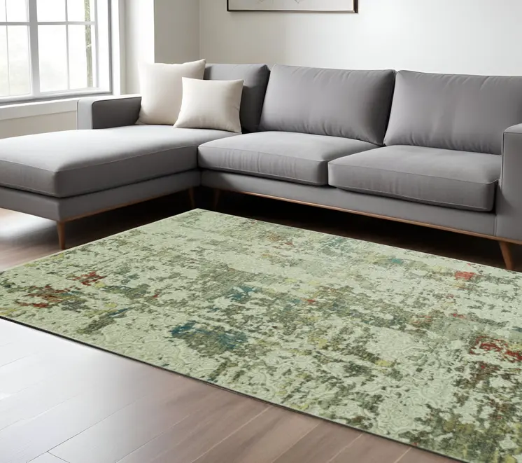 8' X 11' Ivory Abstract Area Rug