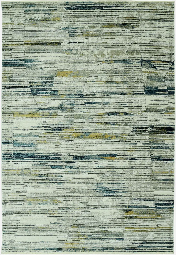 4' X 6' Ivory And Blue Abstract Area Rug