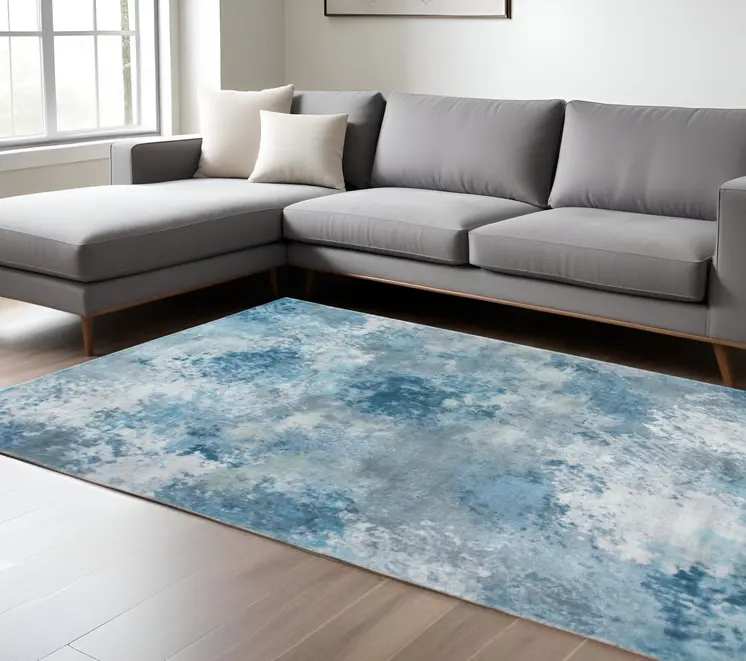 6' X 9' Blue Abstract Area Rug