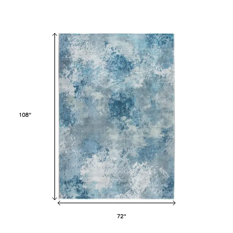 6' X 9' Blue Abstract Area Rug