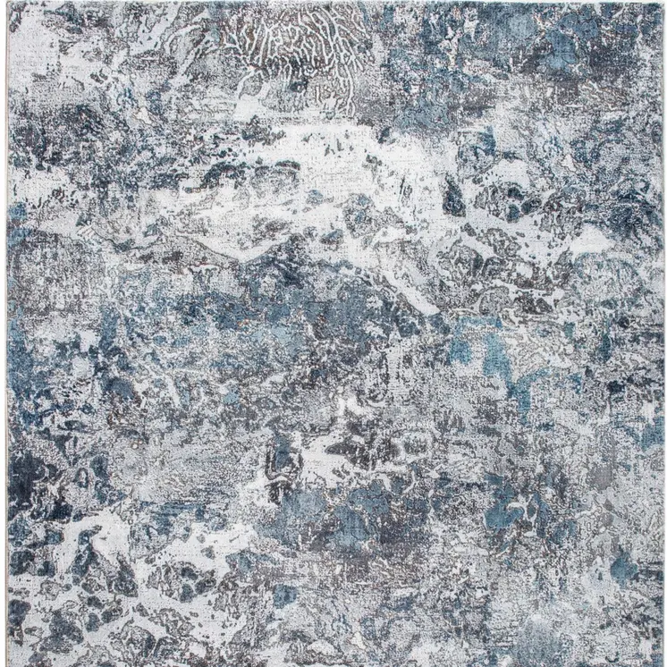 6' X 9' Blue and Gray Abstract Area Rug