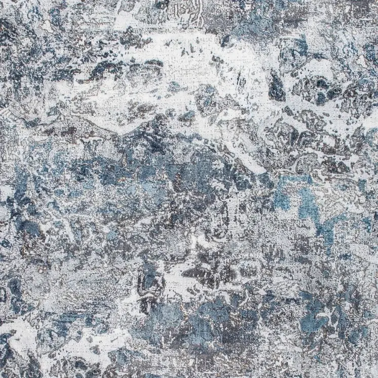 6' X 9' Blue and Gray Abstract Area Rug