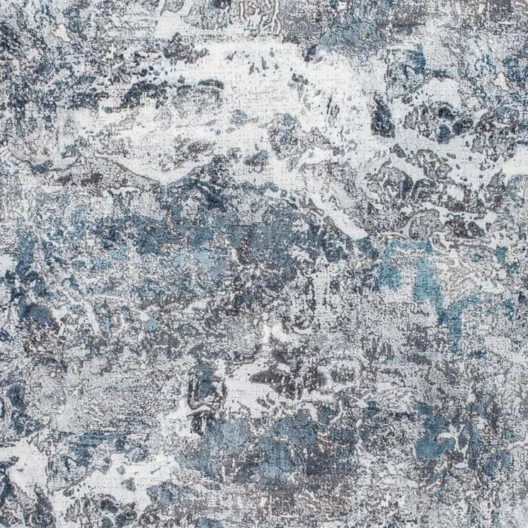 8' X 10' Blue and Gray Abstract Area Rug