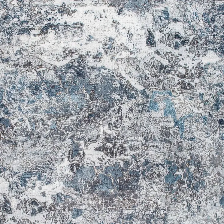 8' X 10' Blue and Gray Abstract Area Rug