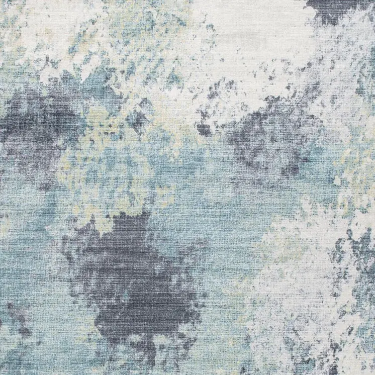 6' X 9' Blue and Ivory Abstract Area Rug