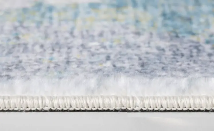 8' X 10' Blue and Ivory Abstract Area Rug