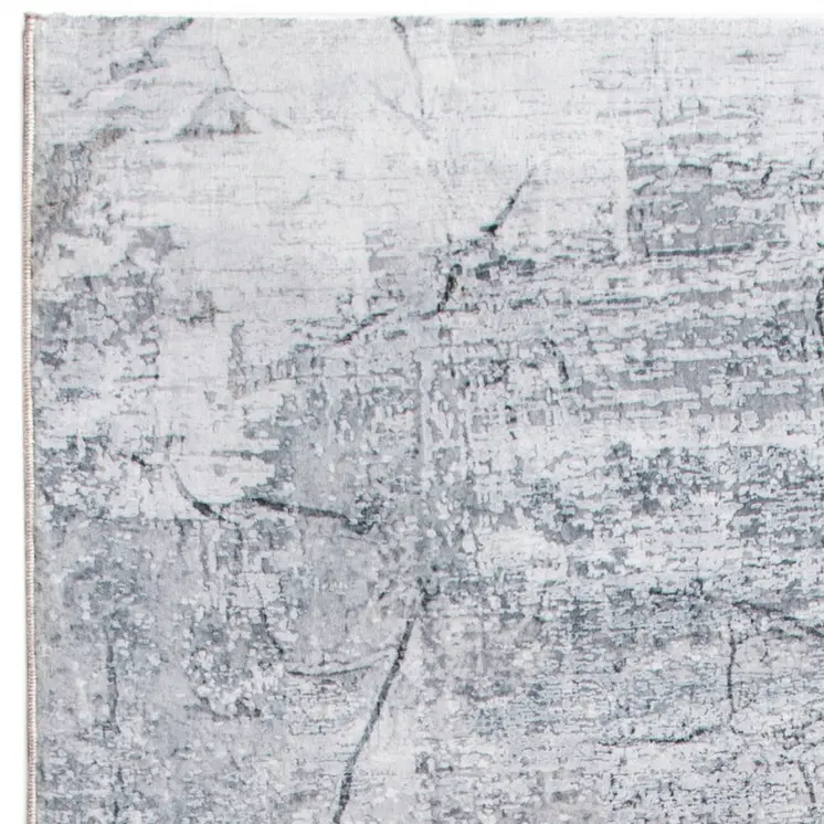 8' Gray Abstract Runner Rug