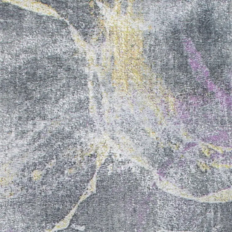8' Gray Abstract Runner Rug