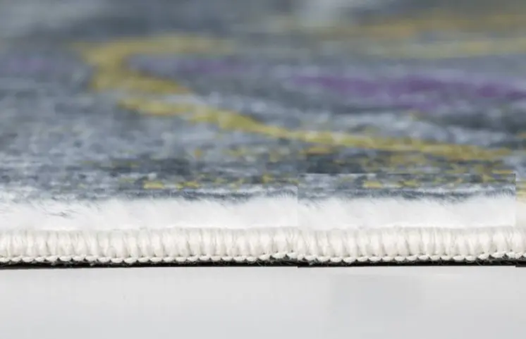 8' Gray Abstract Runner Rug