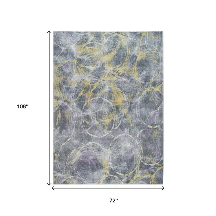 6' X 9' Gray Abstract Area Rug