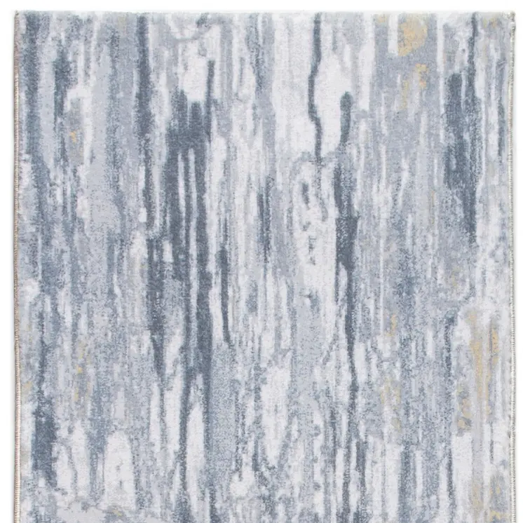 8' Gray Abstract Runner Rug