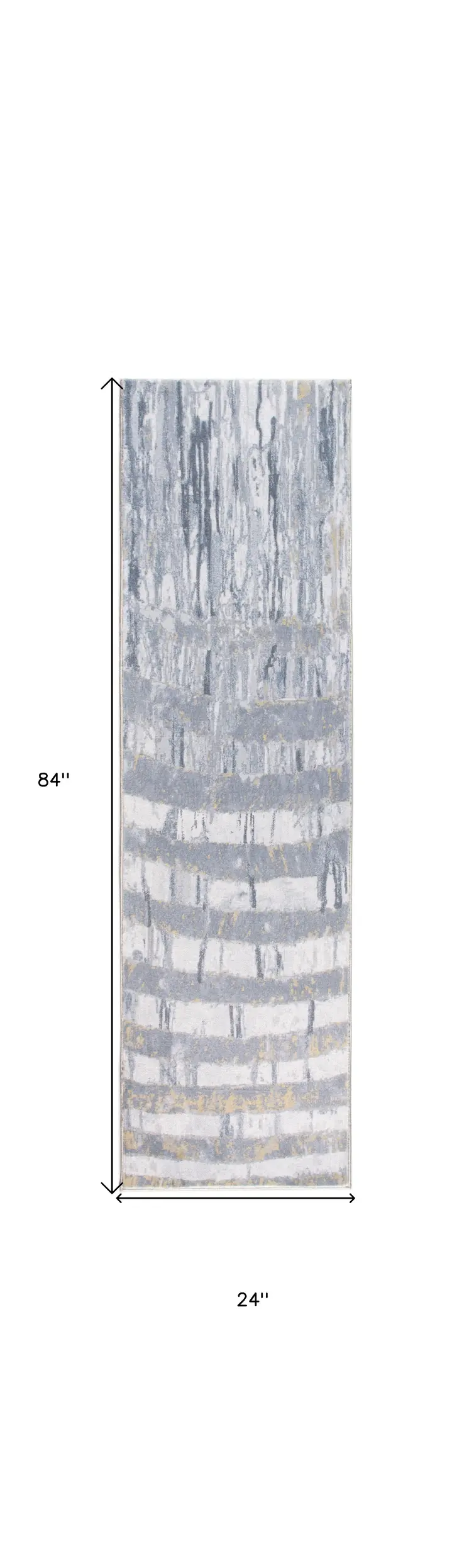 8' Gray Abstract Runner Rug