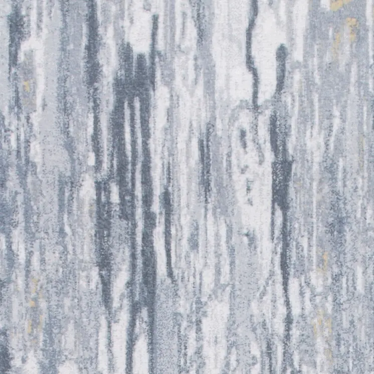 8' Gray Abstract Runner Rug