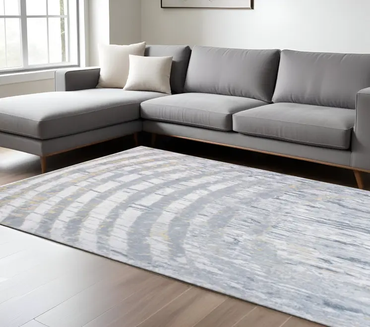 8' X 10' Gray Abstract Area Rug