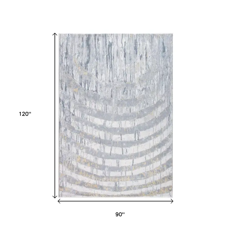 8' X 10' Gray Abstract Area Rug
