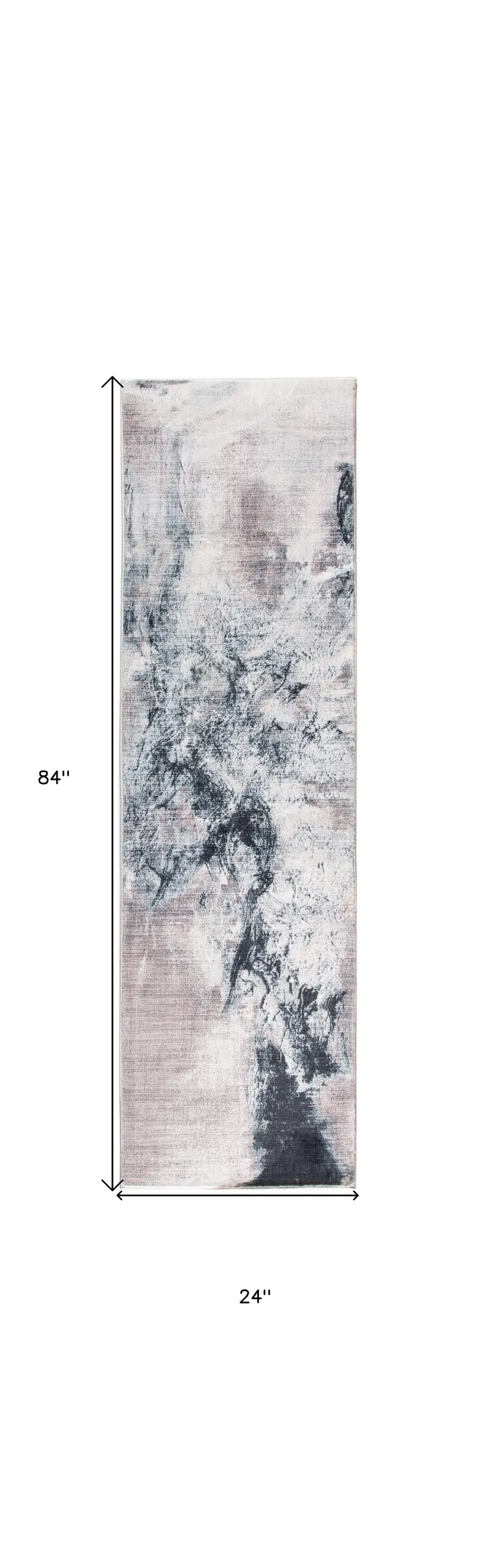 8' Sand Abstract Runner Rug