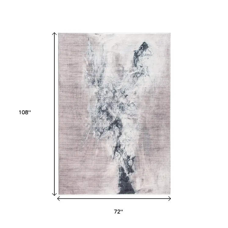6' X 9' Sand Abstract Area Rug