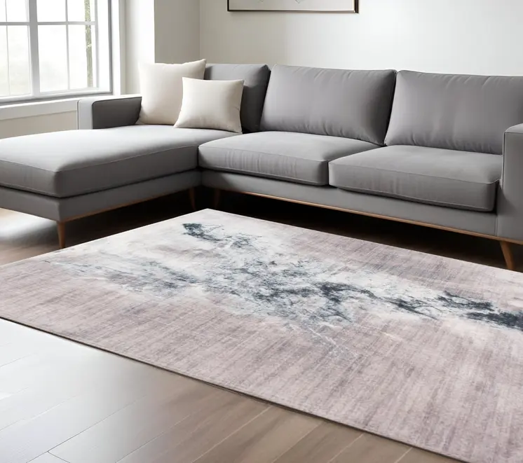 8' X 10' Sand Abstract Area Rug