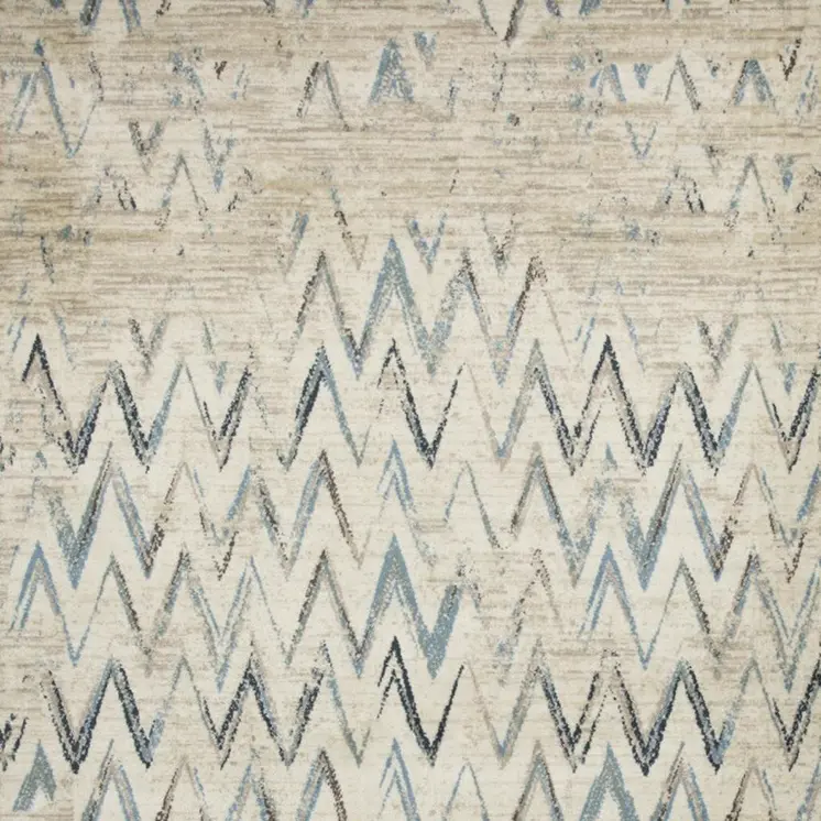 5' X 8' Ivory Chevron Area Rug