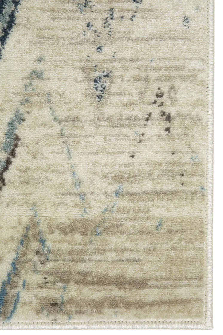 5' X 8' Ivory Chevron Area Rug