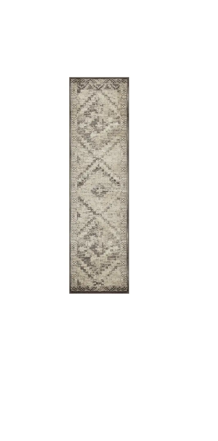 8' Gray Abstract Runner Rug