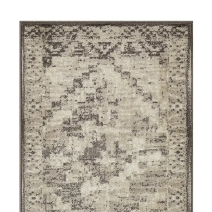 8' Gray Abstract Runner Rug