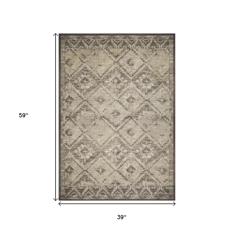 3' X 5' Gray Abstract Area Rug